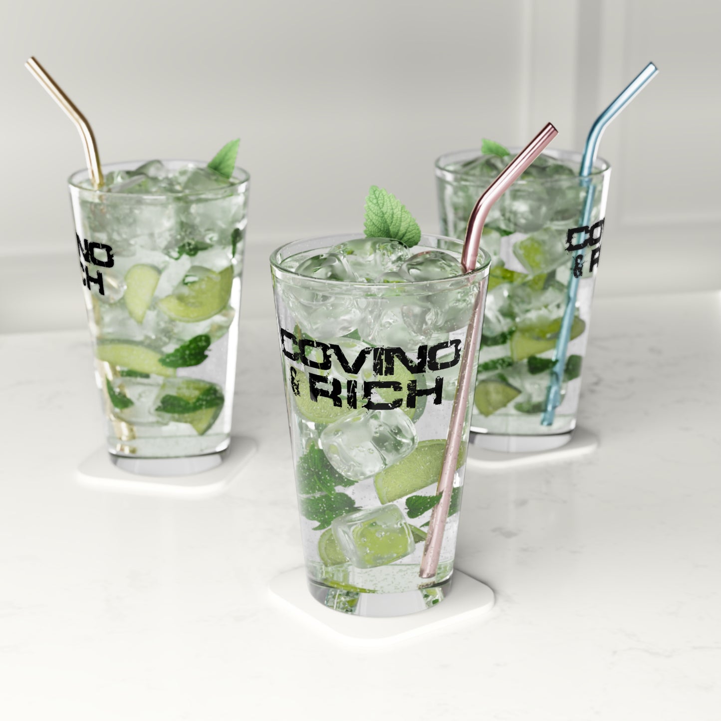 Covino & Rich Pint Glass, 16oz